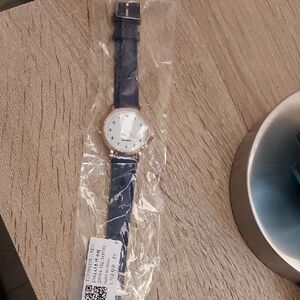 Classic Men's Quartz Watch - Navy Strap, Rose Gold Case